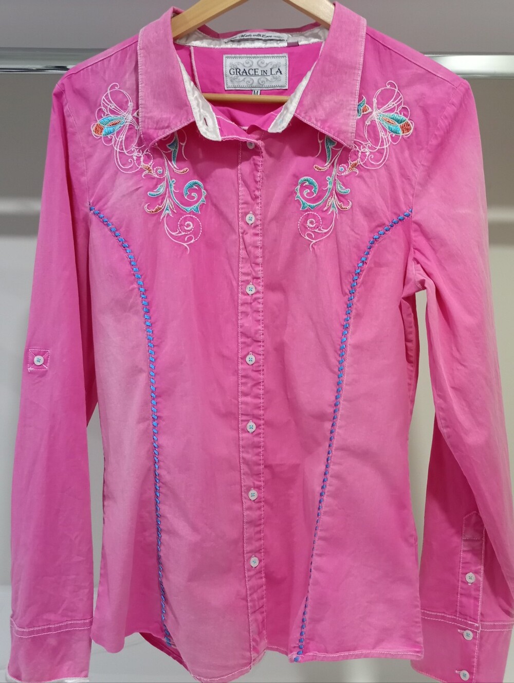 Women's Cotton Western Style Button Up Shirt